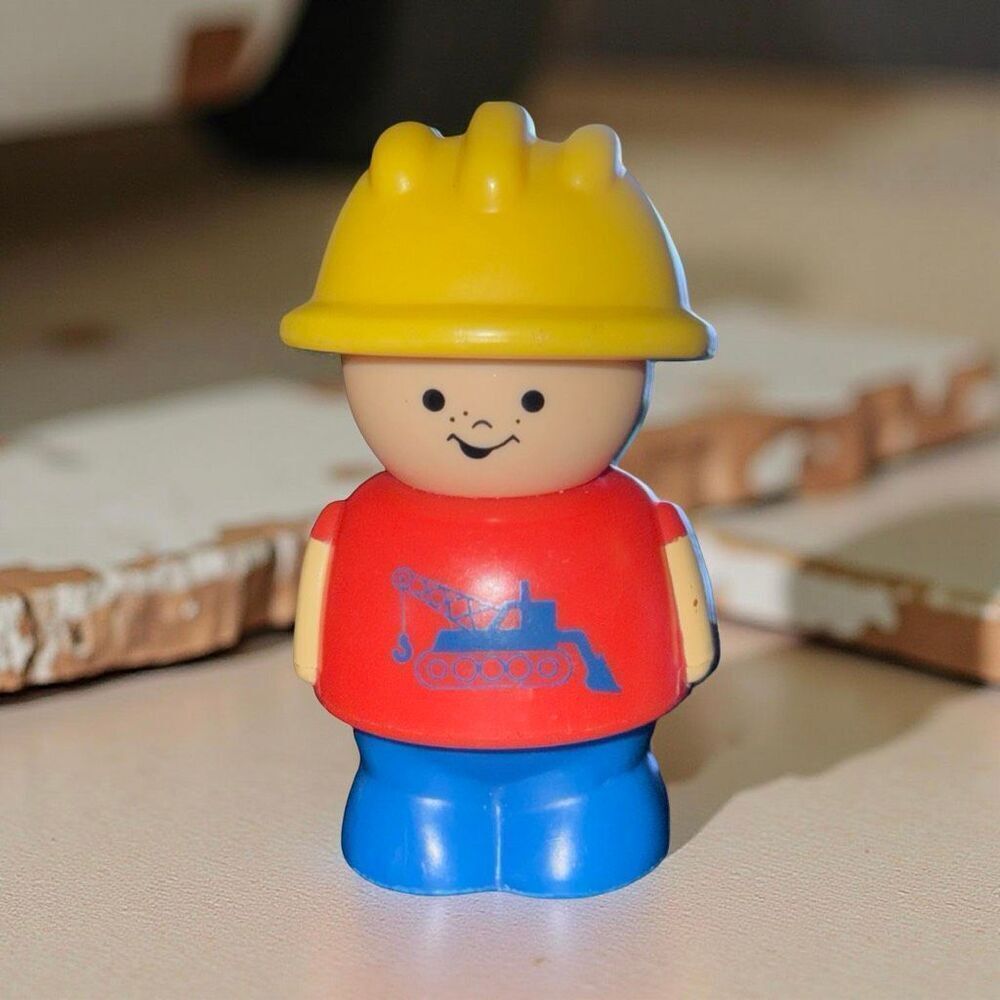 Vintage Shelcore Construction Worker with Red Shirt & Blue Pants Figure A38